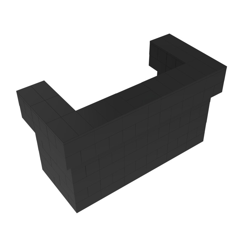 Ensemble de bar / comptoir en porte-à-faux 2 couches EverBlock, Noir, H 43 po x l 78 po x P 24 po