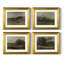 Paysage rétro vintage Lxxxxi - mat et encadré sous verre, ensemble de 4, grand art mural de salon-99374470