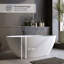 70.8″Solid Surface Matte Tub, Solid Surface Soaking Tub, Stone Resin Freestanding Bathtub, Thick Edge Stand Alone Tubs With Overflow, Pop-Up Drain, Matte White (Oval)