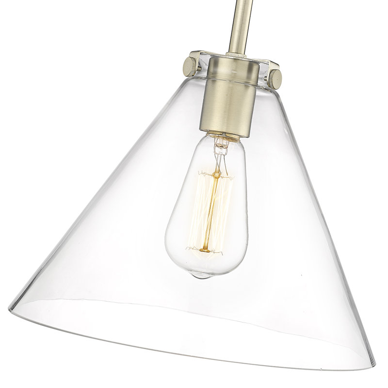 Luminaire suspendu conique à 1 lumière Greaves, Or moderne