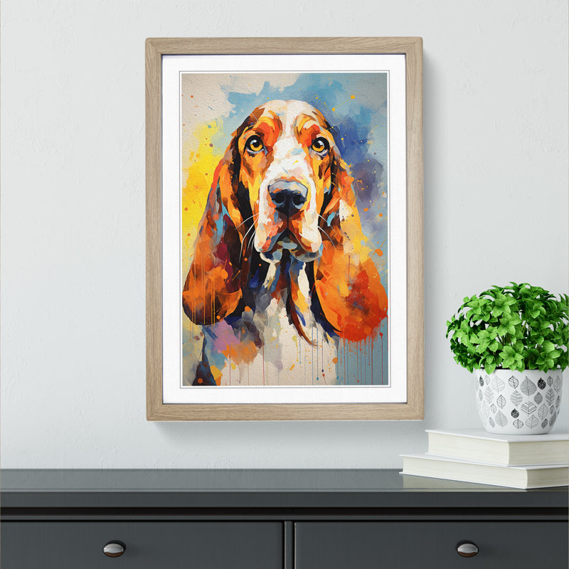 Single Picture Frame Wall Art, 46cm H x 34cm W, Oak Framed