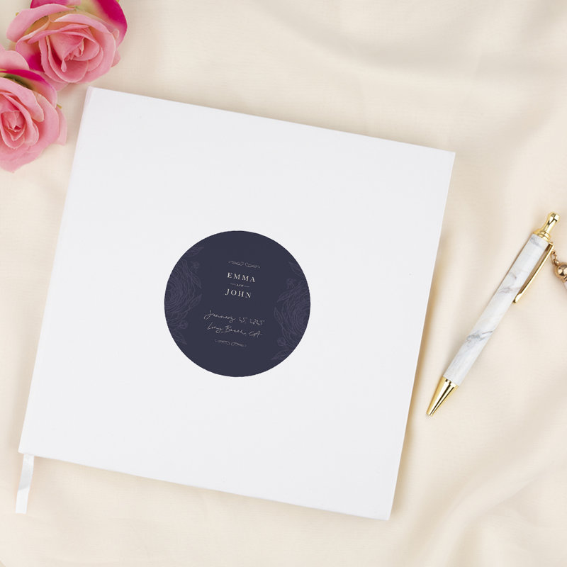 Livre d'or de mariage personnalisé gris foncé et blanc profond, Oui