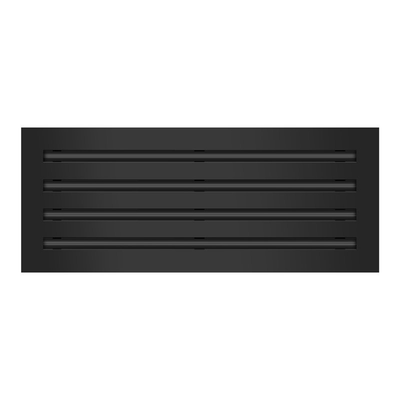 Buildmart - 20 po x 8 po - Couvercle d'évent moderne noir - Diffuseur à fente linéaire standard - Grille de registre