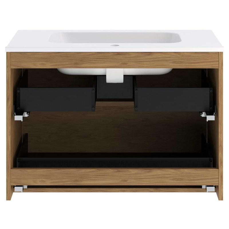 Kora 31.89" Wall Mounted Single Bathroom Vanity with Top, Gold