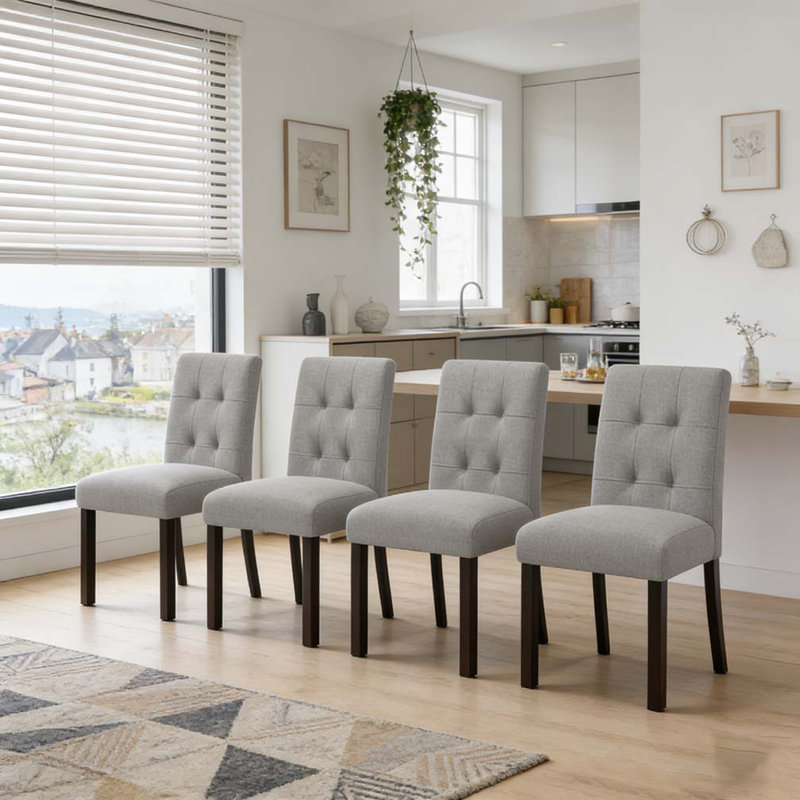 Chaise de salle à manger 4 pièces, Gris