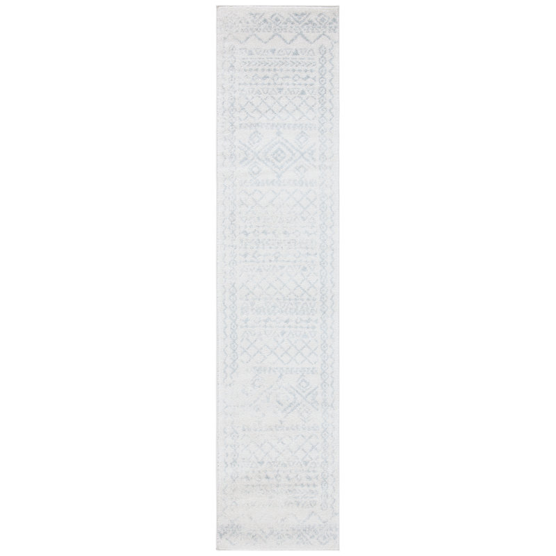 Tapis ivoire / gris clair Tulum 268, Tapis de couloir de 2 pi x 7 pi