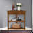33.8'' Small Triangle Corner Table, Wood Corner Side Table For Small Spaces/ Living Room, 3 Tier End Corner Table With Solid Wood Legs-879425381