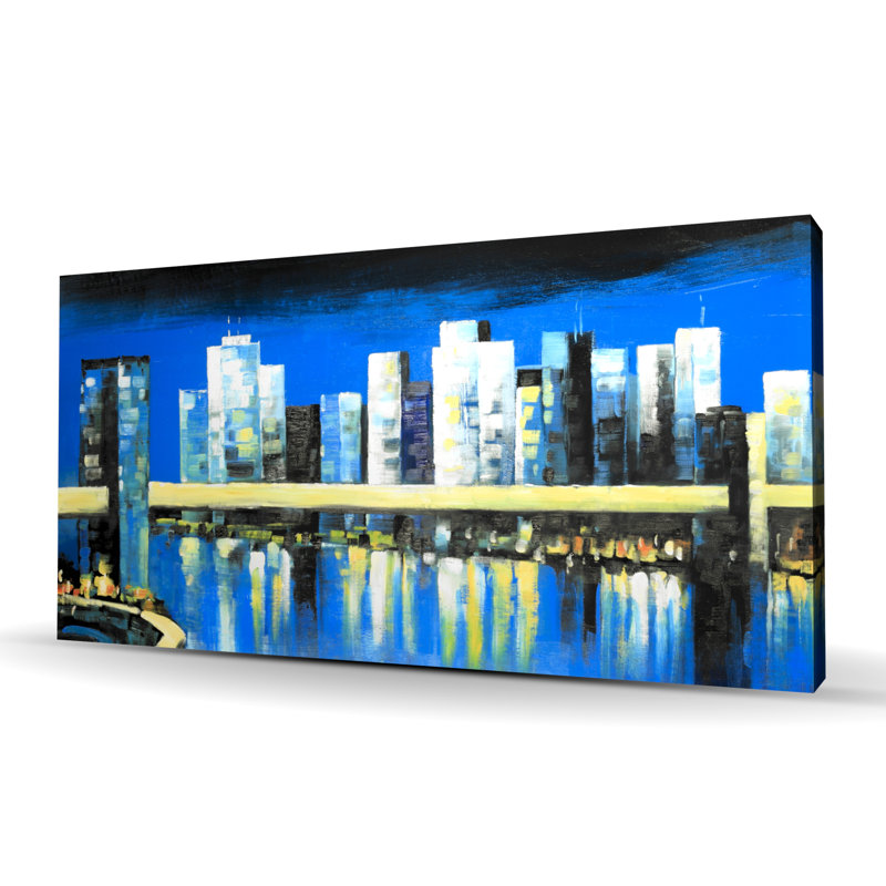 Toile bleue pour décor de ville, Skyline of Lower Manhattan