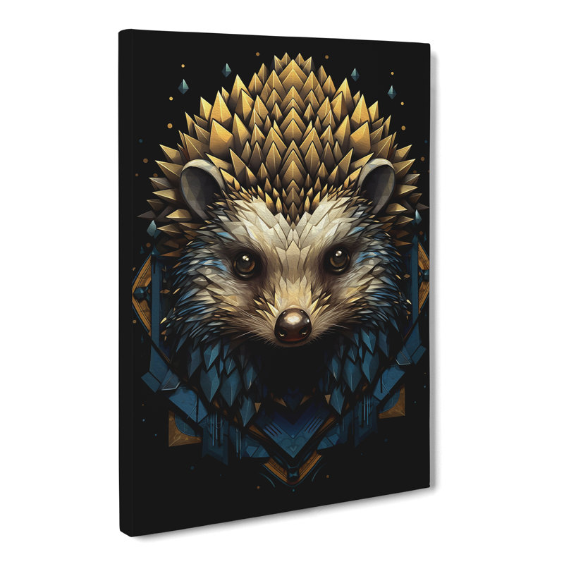 Hedgehog Geometric - Wrapped Canvas, 60cm H x 40cm W x 3cm D