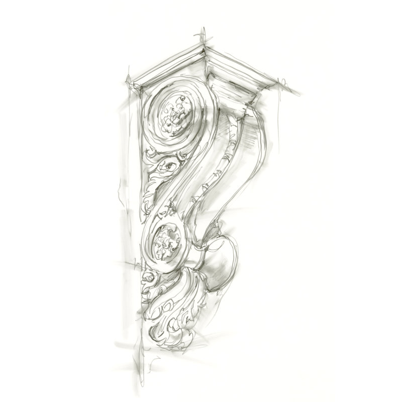 Corbel Sketch I by Ethan Harper - Wrapped Canvas Print, 76cm H x 51cm W