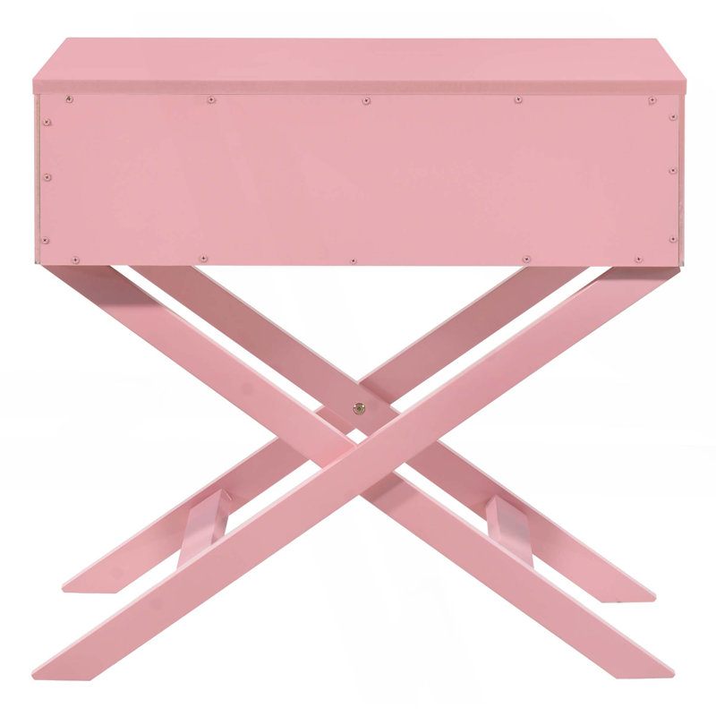 Table de chevet élégante avec rangement spacieux pour organiser les essentiels de la chambre dans un décor moderne, Rose