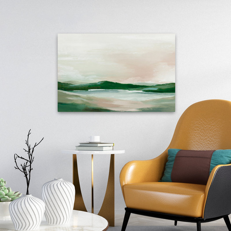 «Hills and Sky Soft Horizon Over Green Hills», art, H 16 po x l 24 po