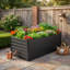 Lit de jardin surélevé en acier galvanisé 74,6 po avec panneaux renforcés, noir