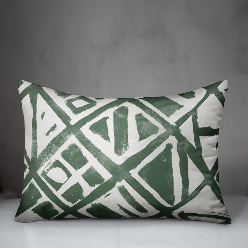 Abstract Outdoor Throw Pillow, Green