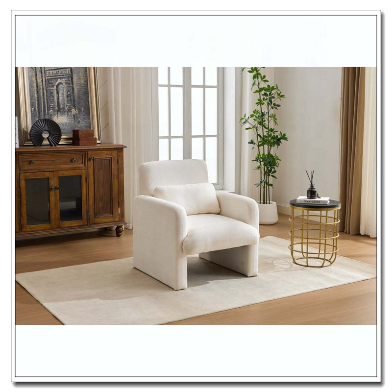 Chaise d'appoint moderne, Blanc ancien