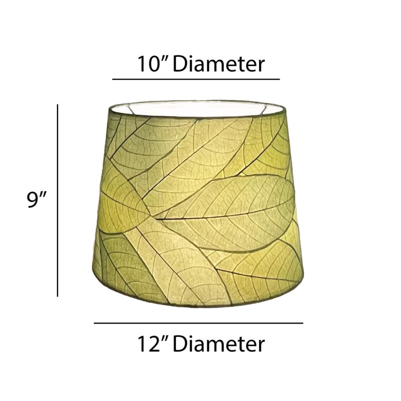 Real Cocoa Leaves Drum Lamp Shade, 9" H x 12" W x 12" D