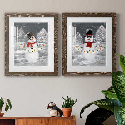 Festive Snowman I - 2 Piece Print