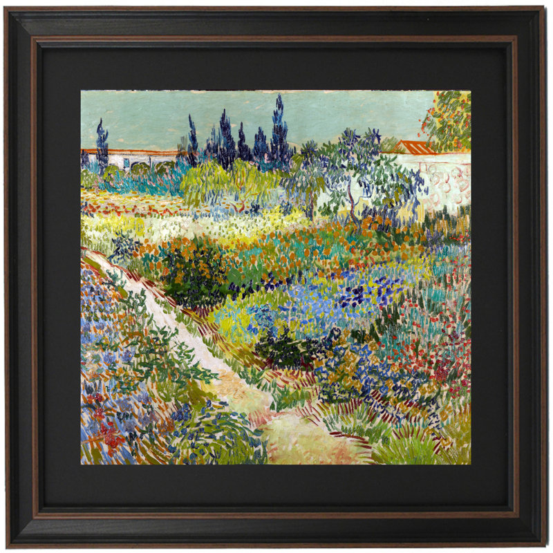 Le jardin à Arles par Vincent Van Gogh | Reproduction encadrée, H 29 po x l 36 po