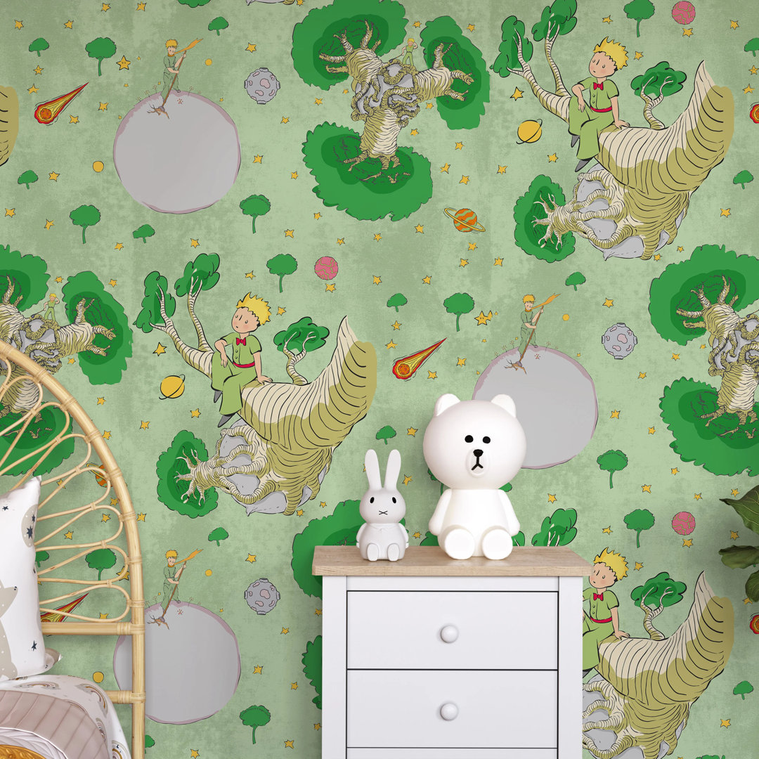 The Little Prince Wallpaper, Sage Green Baobab Nursery