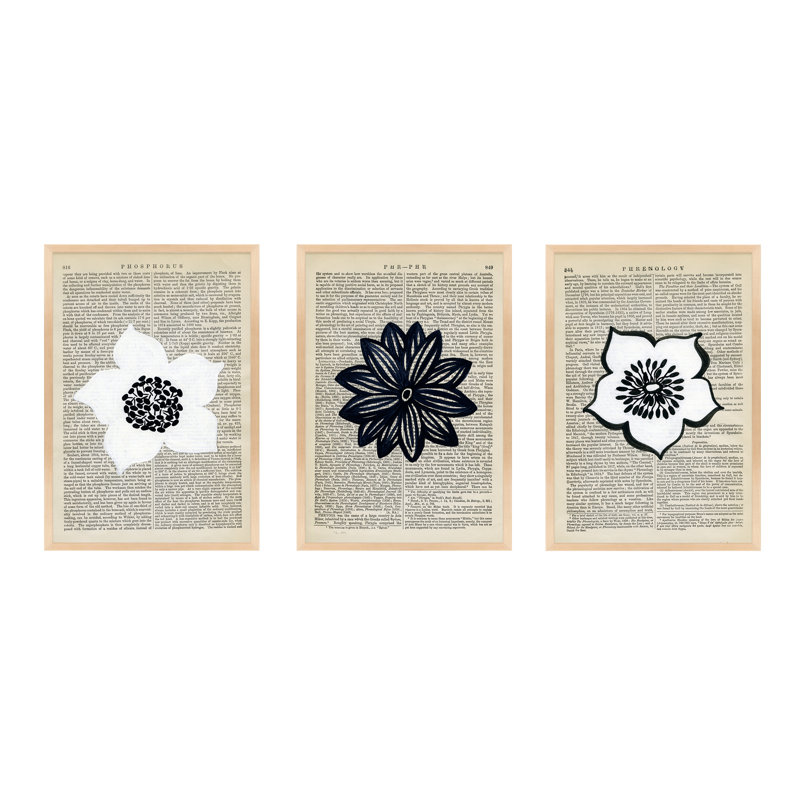 Flowers Set Of 3 Print by Michela Sorrentino, 30" H x 21" W x 1.25" D, Brown