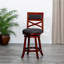 Tabouret de bar de 30 po de hauteur avec finition texturée cerise, hauteur du siège gris anthracite, cerise, tissu - sièges polyvalents et chics-125551561-125551563