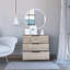 Commode 3 tiroirs, plateau supérieur - gris clair