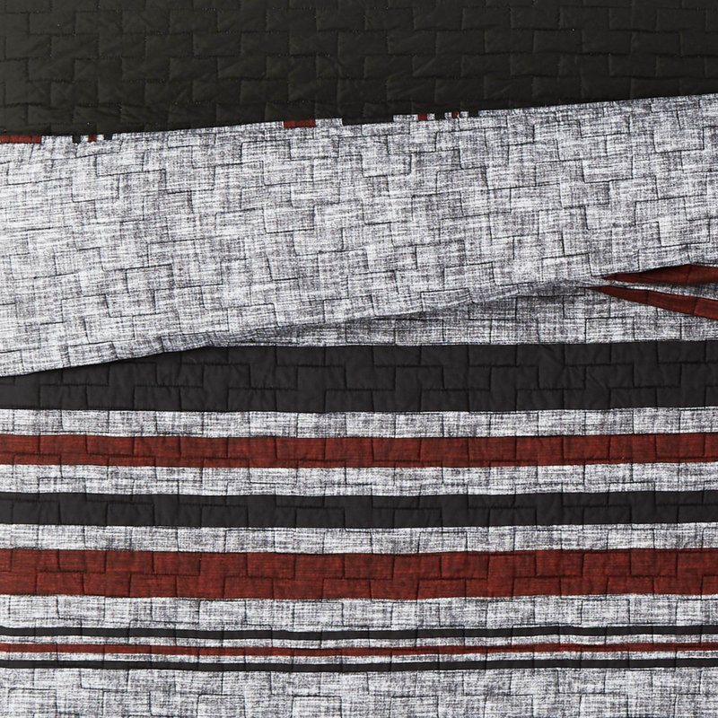 London Fog Warren Stripe Quilt Set, Twin XL Quilt + 1 Standard Sham 