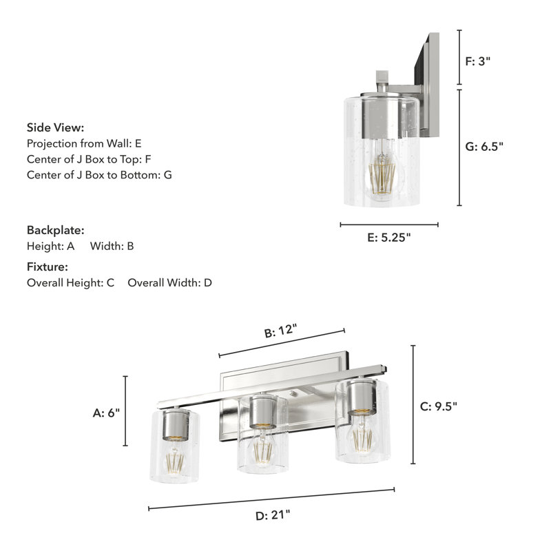 Kerrison 3 - Light Dimmable Vanity Light, Brushed Nickel