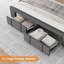 Structure de lit de rangement rembourrée avec tiroirs, lit plateforme avec lattes en bois massif, aucun sommier tapissier requis-1336035100-1336035103