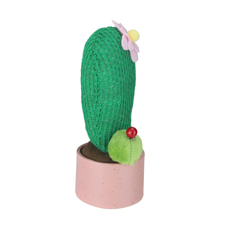 Décoration de table cactus vert et rose 7,5 po