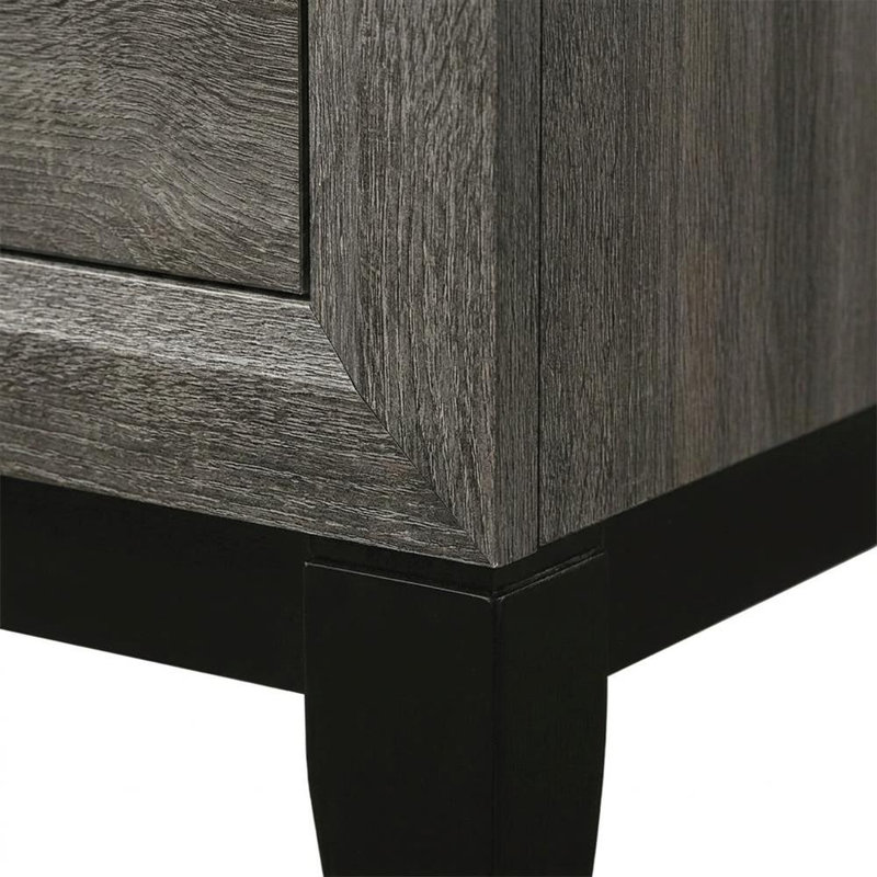 Table de chevet avec rangement, ensemble de 2 tiroirs en bois et 2 tiroirs, quincaillerie en nickel pour les tables d'appoint, chêne gris