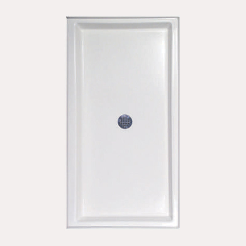 Base de douche à seuil simple l 48 po x p 34 po, Biscuit
