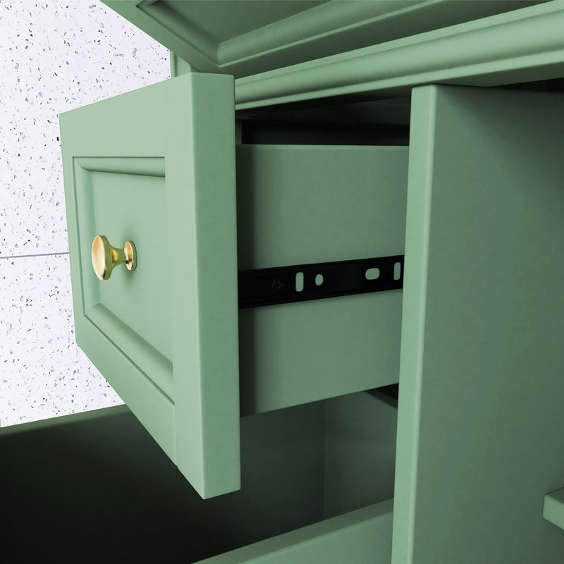 Meuble-lavabo de 30 po avec lavabo supérieur et tiroir basculant, 30", Vert