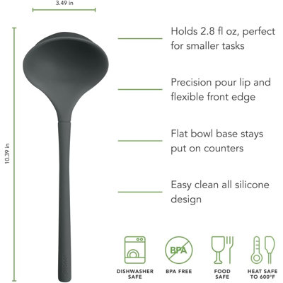Petite louche Flex-Core entièrement en silicone gris anthracite