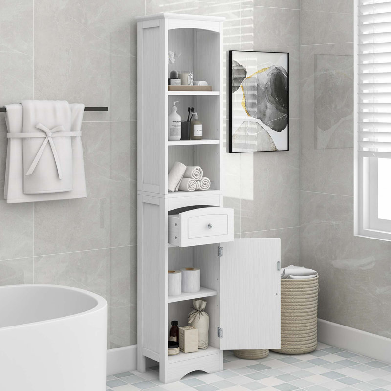 Tall Bathroom Cabinet, White