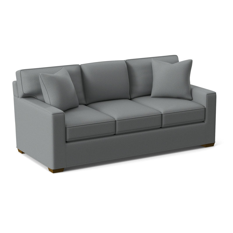 Gramercy Park Sofa, Light Blue Performance Fabric; 0851-55, Havana Finish