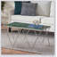 Table basse rectangulaire avec plateau en bois manufacturé et tablette