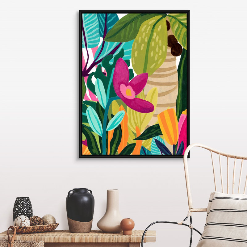 «Island Thicket I», art mural sur toile, Toile avec cadre noir, H 40 po x l 30 po x P 1,75 po