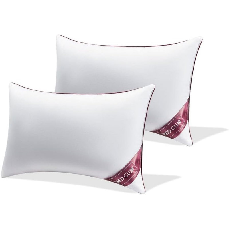 Microfiber Pillow Pack of 2, Soft Hypoallergenic Cushions for Head & Neck Support, Breathable & Easy Care
