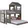 Twin over Full Campsite Loft in Rustic Dark Grey