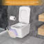 Cuvette de toilette allongée à fixation murale en céramique (siège inclus) sans réservoir