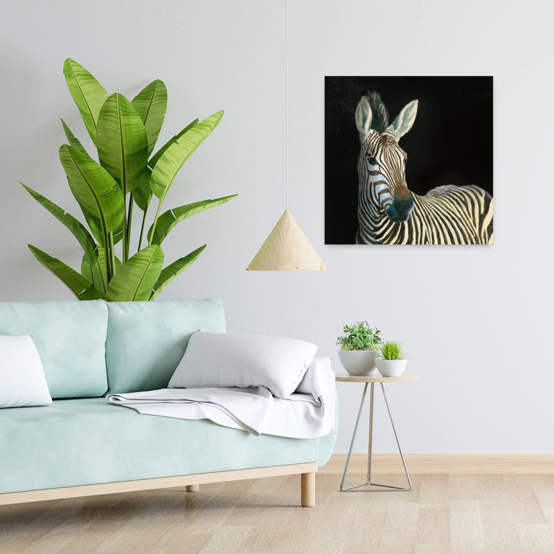 Art contemporain noir avec animaux d'Afrique, H 24 po x l 24 po