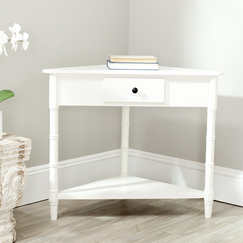 Meaux 86.11cm Solid Wood Console Table, Distressed Cream