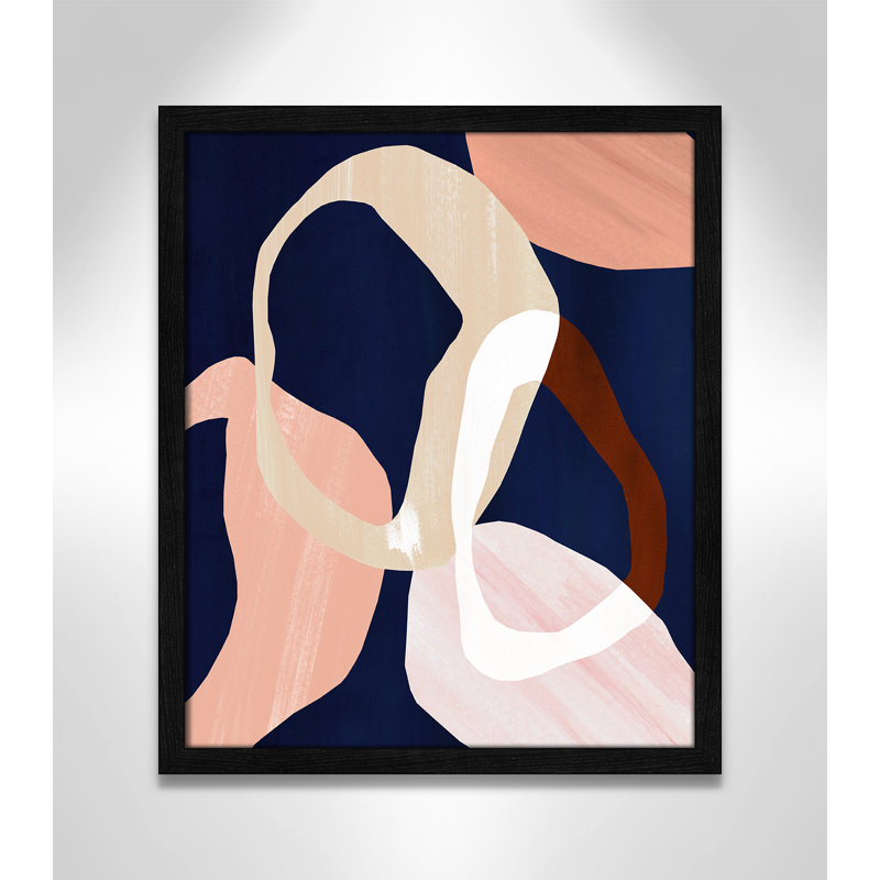 Loop II Print par Violets Print House, L 16 po x H 19 po, Grain de bois noir, Impression encadrée