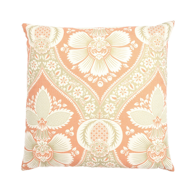 Patterns With Polyester Insert Pillow, Peach/Beige