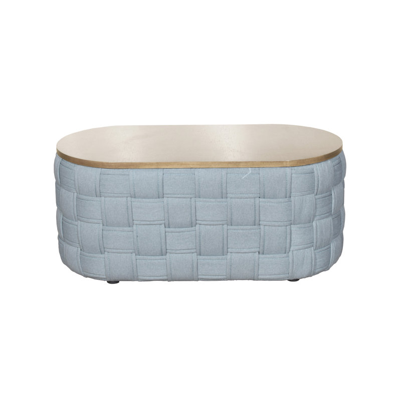 Saree Light Teal Chenille Coffee Table