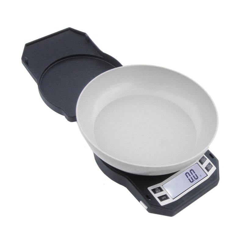 Black Precision Digital Kitchen Scale with Removable Bowl