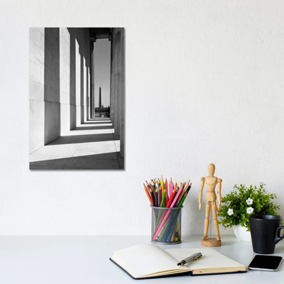 1950s-1960s Washington Monument Seen from Lincoln Memorial Washington Dc USA 1 Piece Wrapped Canvas Wall Art