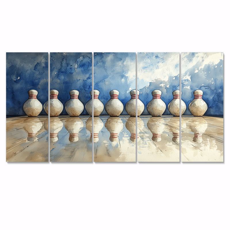 «Blue Bowling Bowling», art mural sur toile, H 28 po x l 60 po