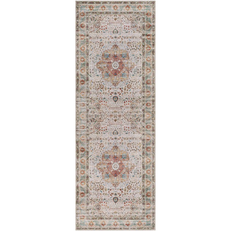 Tapis beige Fleckenstein, Tapis de couloir 2 pi 6 po x 7 pi 6 po